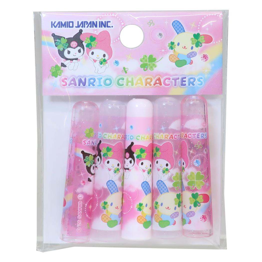 サンリオキャラクターズ 鉛筆キャップ えんぴつカバー 5本セット 平成ファンシー Happy Rainbow Days Sanrio カミオジャパン