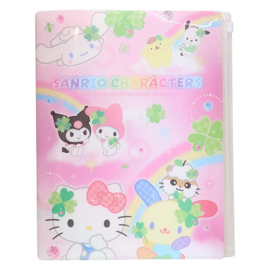 サンリオキャラクターズ ポケットファイル ファスナー付き6ポケットクリアファイル A4 平成ファンシー Happy Rainbow Days Sanrio カミオジャパン