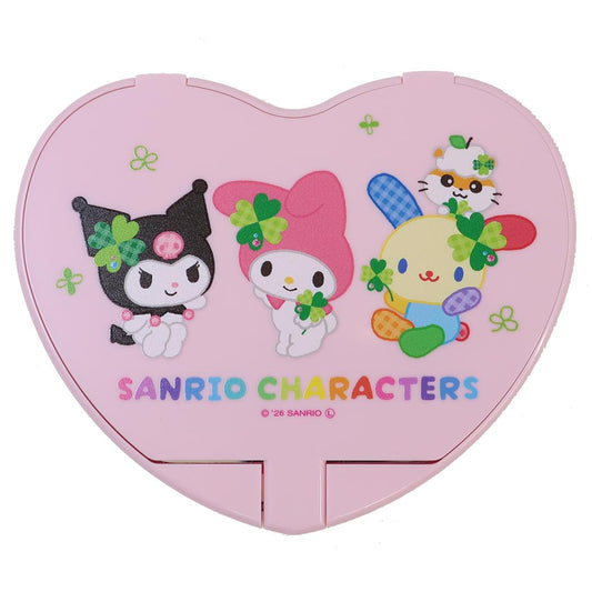 サンリオキャラクターズ 手鏡 ハート型コンパクトミラー 平成ファンシー Happy Rainbow Days Sanrio カミオジャパン