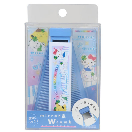 サンリオキャラクターズ 身だしなみセット ミラー＆Wコーム 平成ファンシー Colorful music world Sanrio カミオジャパン