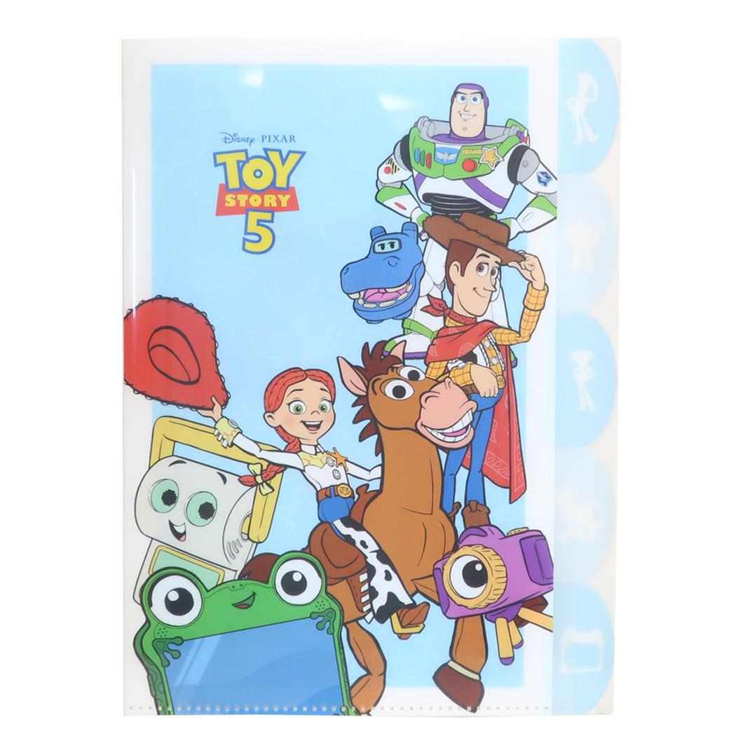 トイストーリー5 ポケットファイル ダイカット5インデックスクリアファイル みんな集合 ディズニー カミオジャパン