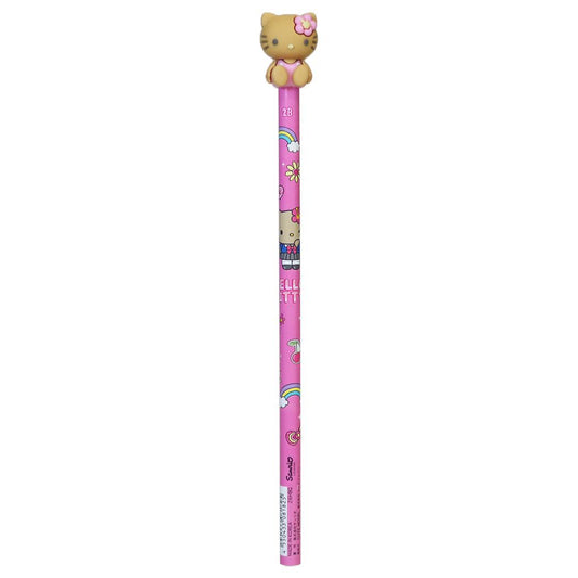 サンリオキャラクターズ 鉛筆 でかマスコットえんぴつ 2B 丸軸 ハローキティ 日焼けデザイン Sanrio カミオジャパン