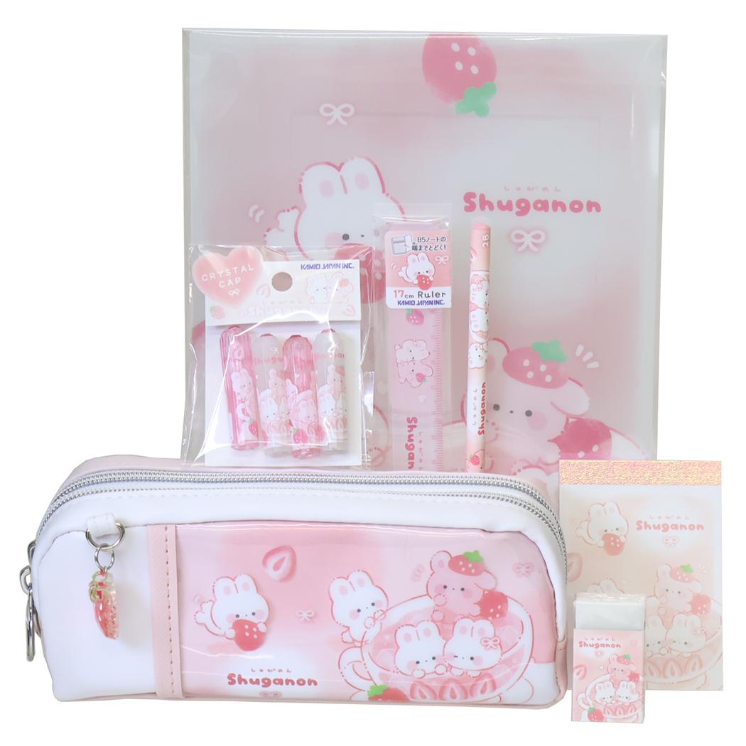 しゅがのん 文具セット 7点文房具セット いちごティー カミオジャパン 新学期準備文具 かわいい グッズ シネマコレクション