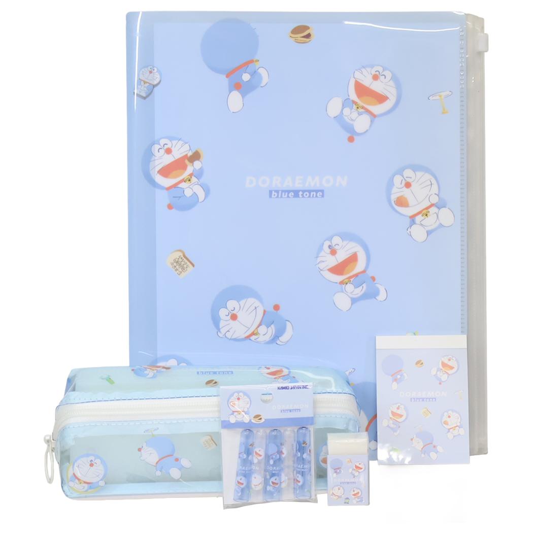 ドラえもん 文具セット 5点文房具セット blue tone 藤子F不二雄 カミオジャパン 新学期準備文具 アニメキャラクター グッズ シネマコレクション