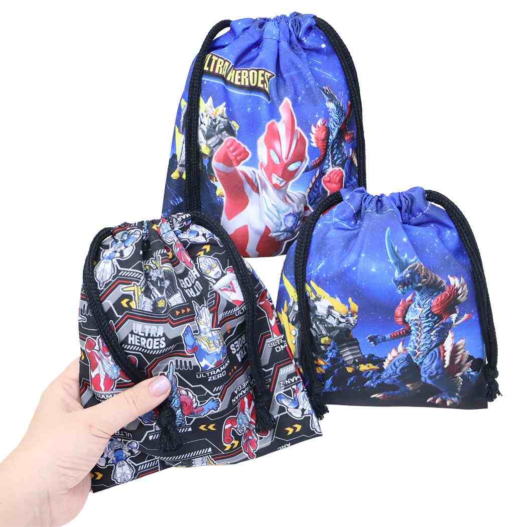 ウルトラヒーローズ 巾着袋 きんちゃくポーチS 3枚セット 特撮ヒーロー バンダイ 新学期準備雑貨 キャラクター グッズ メール便可 シネマコレクション
