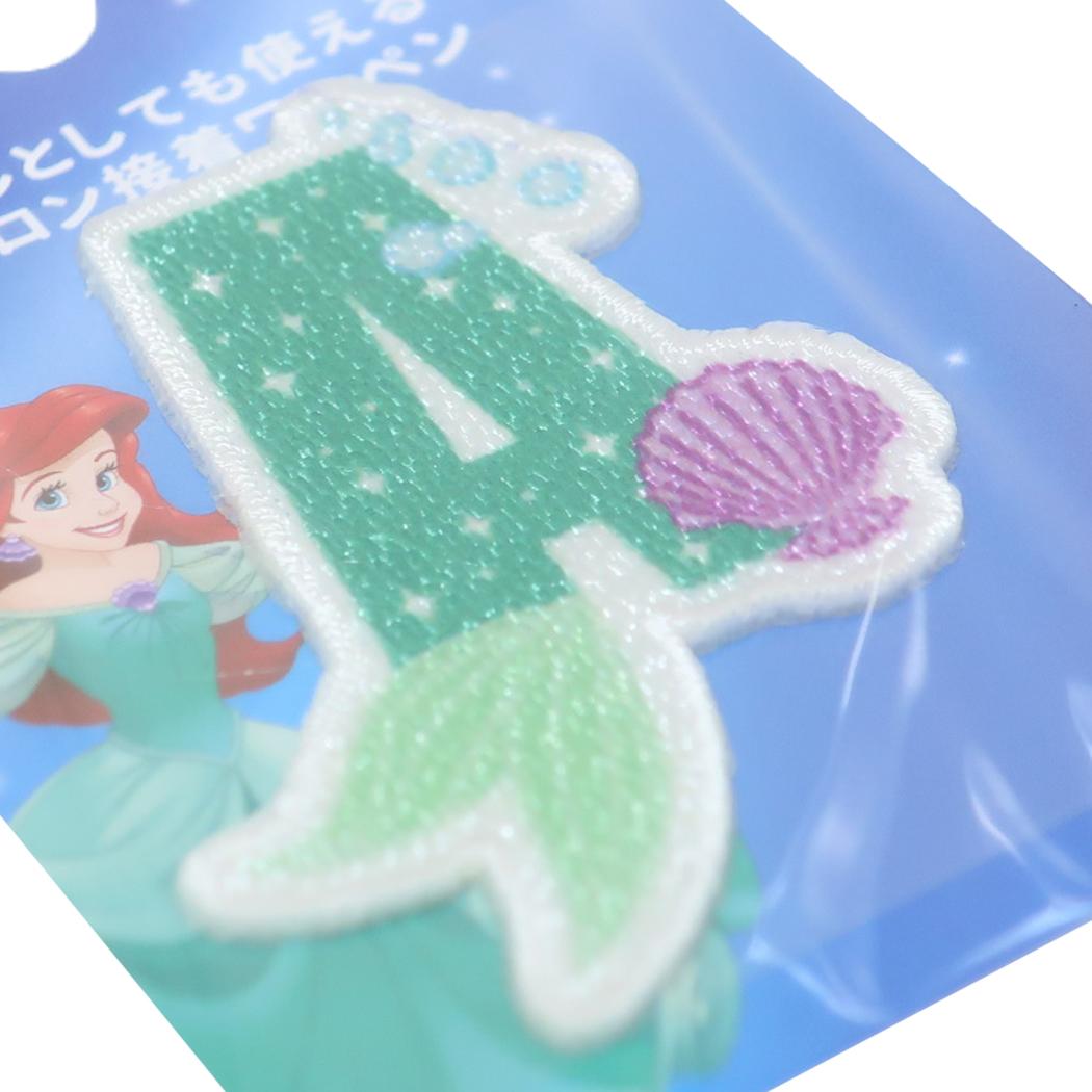 リトルマーメイド ワッペン アルファベットワッペン A アリエル ディズニープリンセス 社コッカ 手芸用品 キャラクター グッズ メール便可 シネマコレクション
