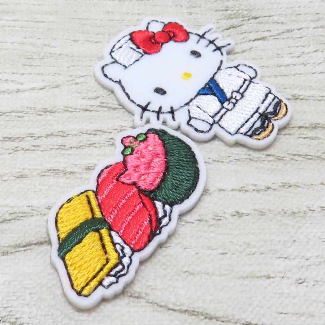 ハローキティ ワッペン ふわふわワッペン ぷちぷんと おみせやさん 寿司 サンリオ コッカ 手芸用品 刺繍 ししゅう キャラクター グッズ メール便可 シネマコレクション