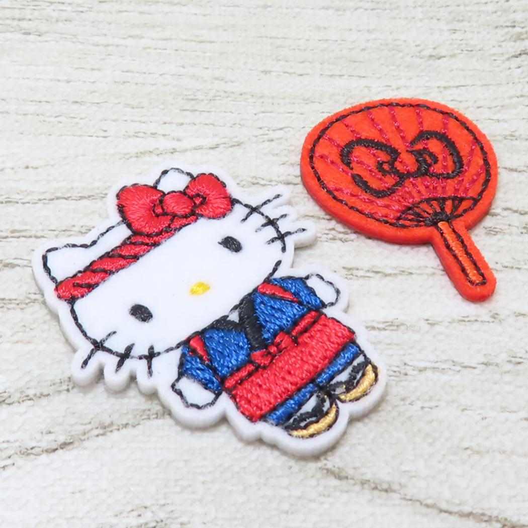 ハローキティ ワッペン ふわふわワッペン ぷちぷんと おみせやさん やきとり サンリオ コッカ 手芸用品 刺繍 ししゅう キャラクター グッズ メール便可 シネマコレクション