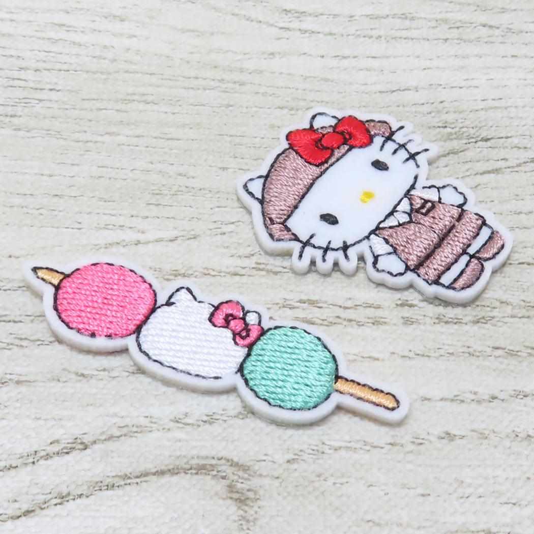 ハローキティ ワッペン ふわふわワッペン ぷちぷんと おみせやさん 和菓子 サンリオ コッカ 手芸用品 刺繍 ししゅう キャラクター グッズ メール便可 シネマコレクション
