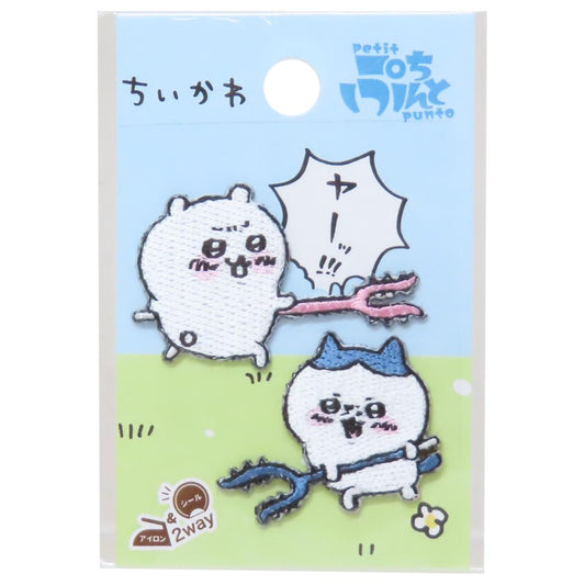 ちいかわ ワッペン 刺繍ワッペン 2way 2枚入り ヤーッ！ コッカ 手芸用品 キャラクター グッズ メール便可 シネマコレクション