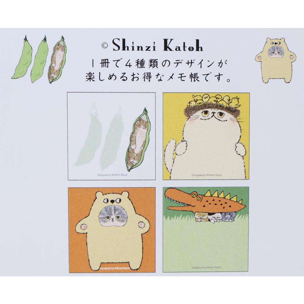 Shinzi Katoh シンジ カトウ メモ帳 ブロックメモ funny cats 木野瀬印刷 事務用品 かわいい グッズ メール便可 シネマコレクション