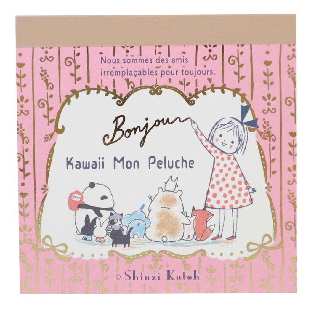 Shinzi Katoh シンジ カトウ メモ帳 ブロックメモ Kawaii Mon Peluche bonjour 木野瀬印刷