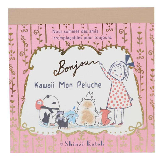 Shinzi Katoh シンジ カトウ メモ帳 ブロックメモ Kawaii Mon Peluche bonjour 木野瀬印刷