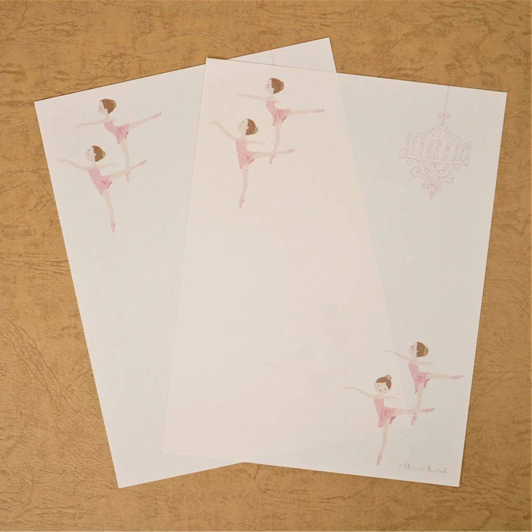 手紙セット レターセット アラベスク バレエ 木野瀬印刷 便箋＆封筒 かわいい グッズ メール便可 シネマコレクション
