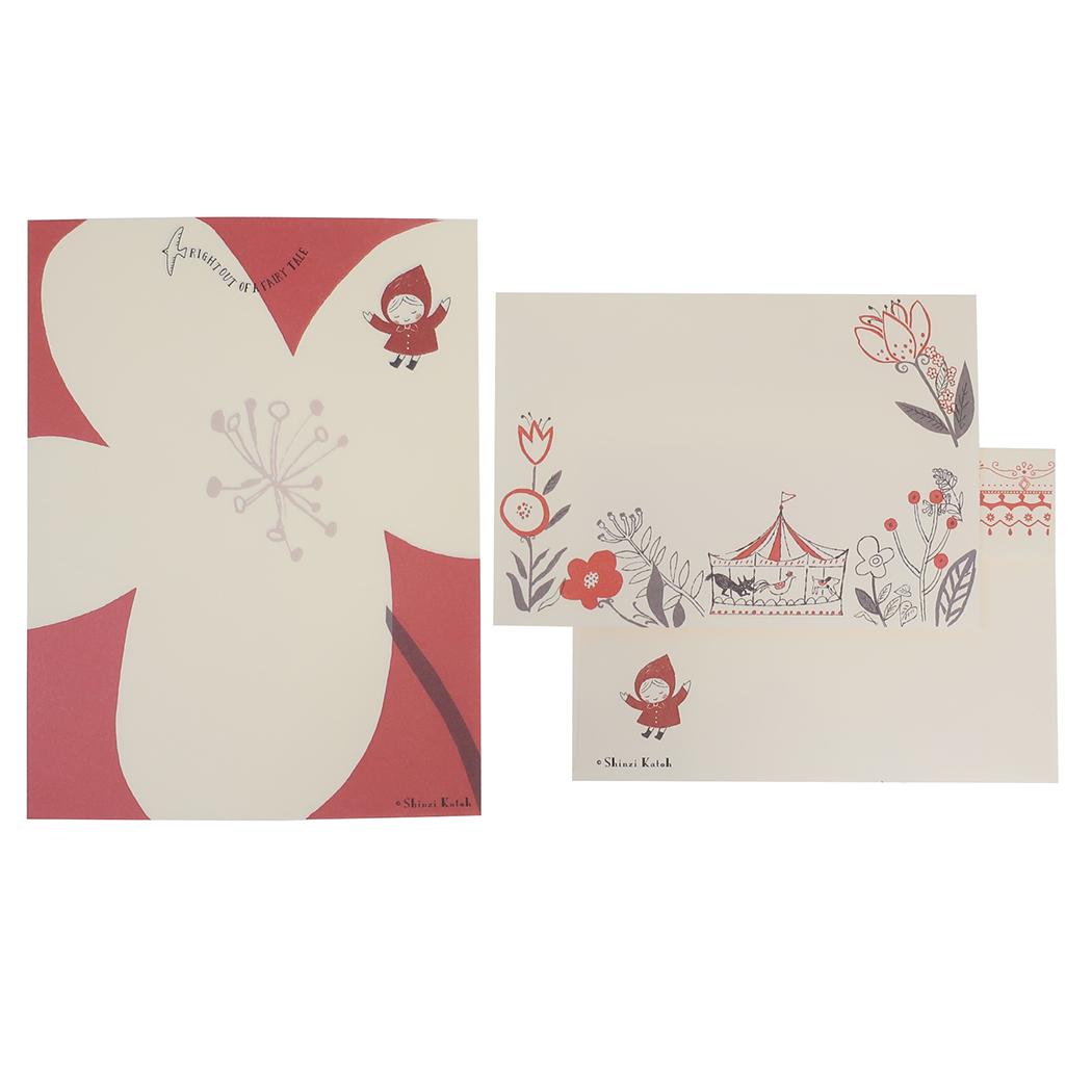 手紙セット レターセット 赤ずきん メリーゴーランド 木野瀬印刷 便箋＆封筒 かわいい グッズ メール便可 シネマコレクション