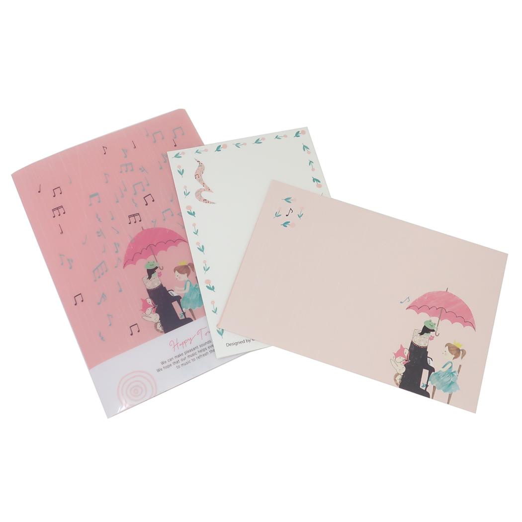 Happy Tone 手紙セット＆ポケットファイル ファイル付レターセット セレナーデ 木野瀬印刷 便箋＆封筒 ミニファイル かわいい グッズ メール便可 シネマコレクション