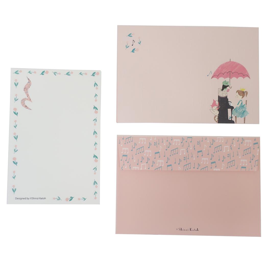 Happy Tone 手紙セット＆ポケットファイル ファイル付レターセット セレナーデ 木野瀬印刷 便箋＆封筒 ミニファイル かわいい グッズ メール便可 シネマコレクション