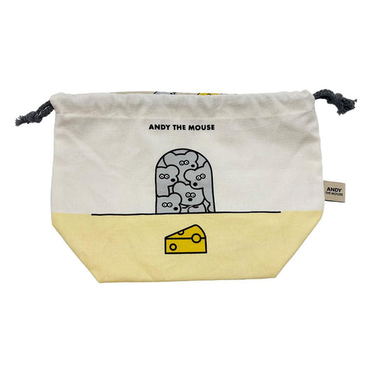 ねずみのANDY お弁当巾着 ランチ巾着 ONE CHEESE アンディ ロータスウイング ランチグッズ キャラクター グッズ メール便可 シネマコレクション
