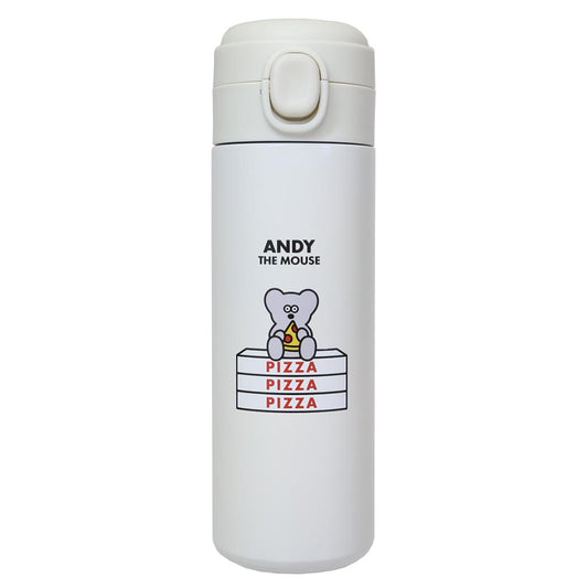 ねずみのANDY 保温保冷水筒 ワンタッチステンレスボトル 450ml アイボリー IV アンディ ロータスウイング 新学期準備 キャラクター グッズ シネマコレクション