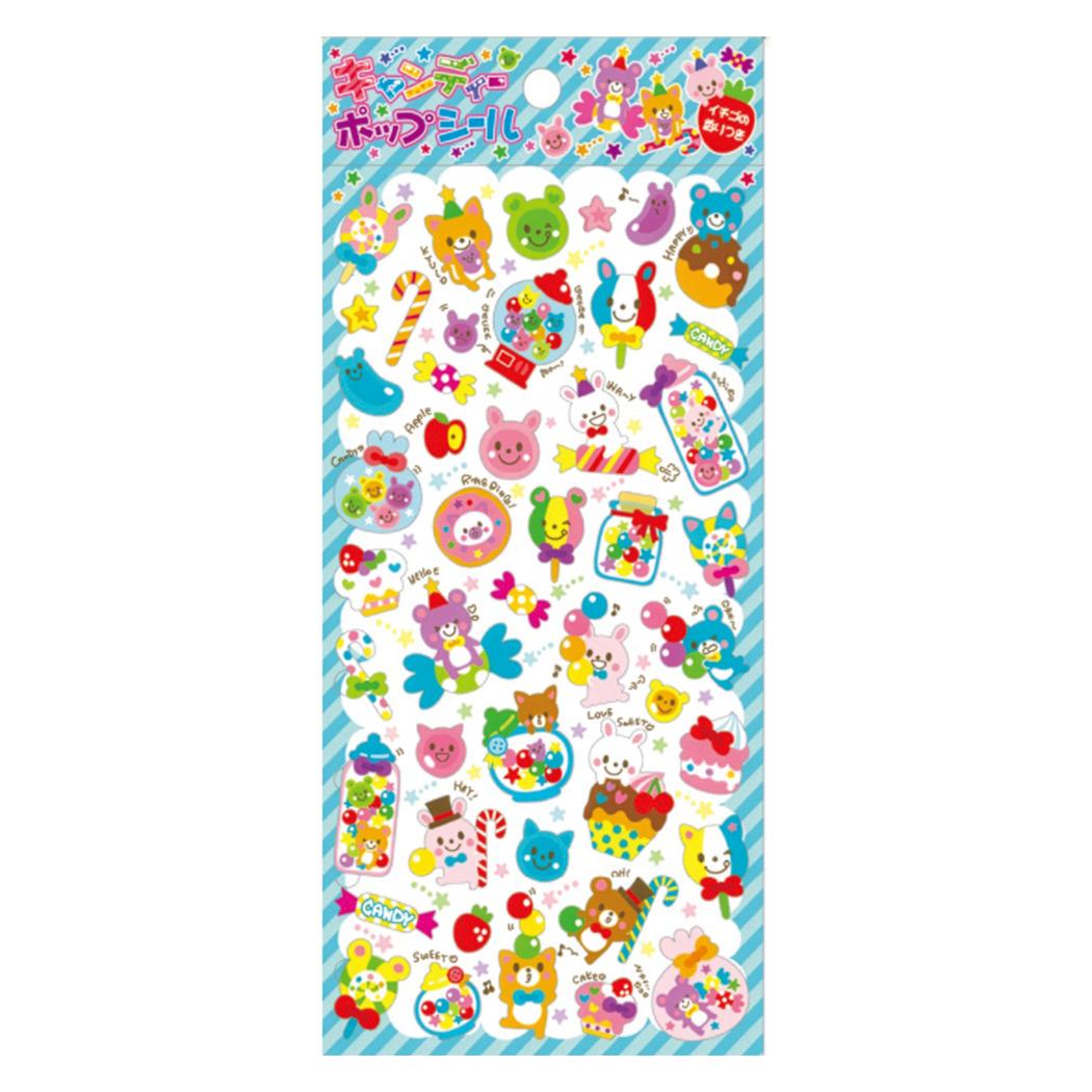 シールシート キャンディポップシール アニマル 尾上萬 スマホデコ デコシール グッズ メール便可 シネマコレクション