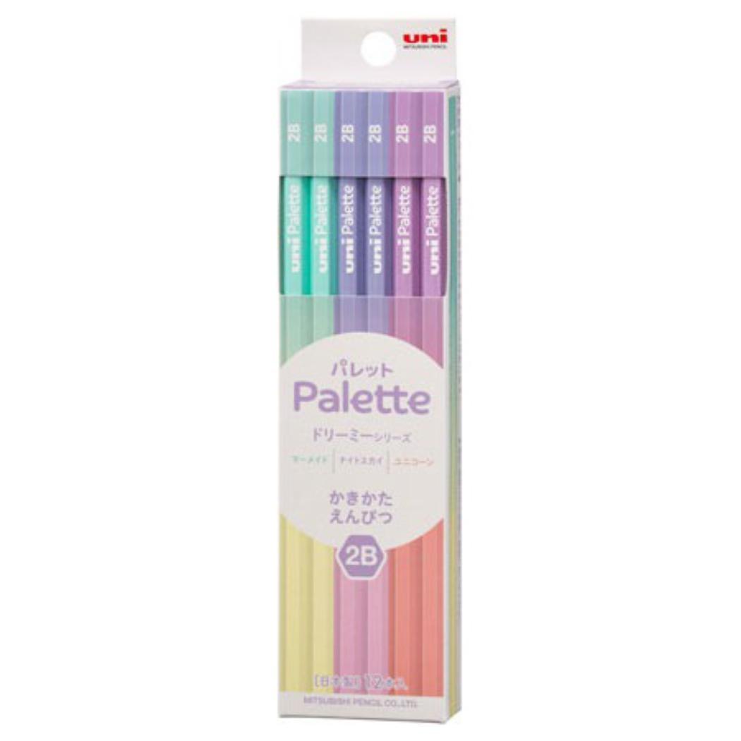 鉛筆 六角軸えんぴつ12本セット 2B uni Palette ドリーミーシリーズ 三菱鉛筆 かきかた鉛筆 新学期準備文具 小学生 グッズ メール便可 シネマコレクション