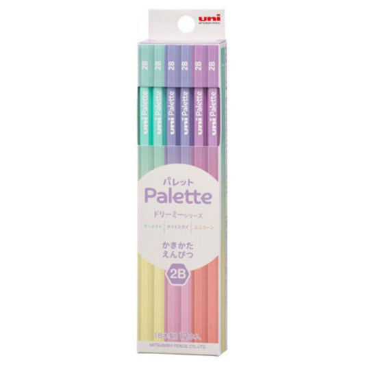 鉛筆 六角軸えんぴつ12本セット 2B uni Palette ドリーミーシリーズ 三菱鉛筆 かきかた鉛筆 新学期準備文具 小学生 グッズ メール便可 シネマコレクション