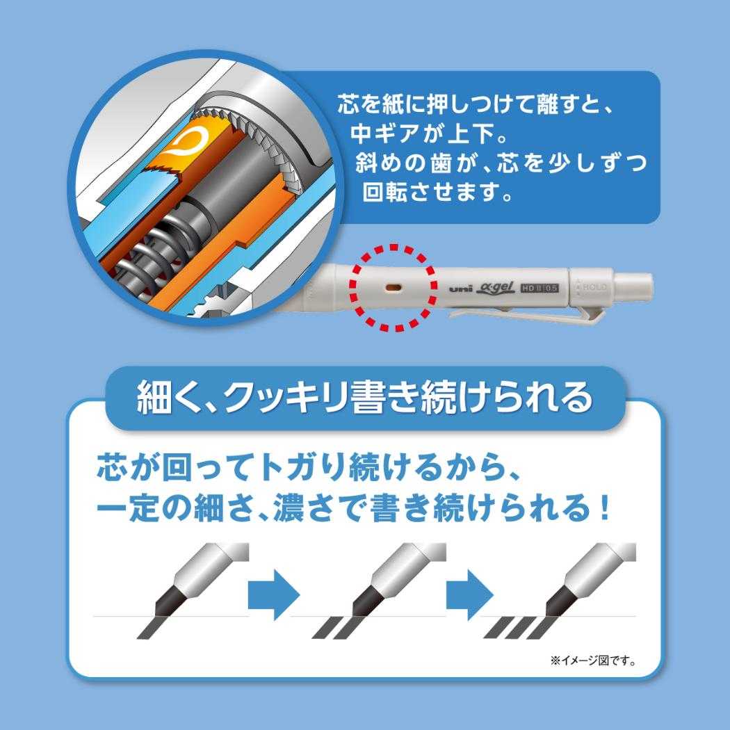 シャープペン クルトガ M3-1009GG1P グレー ユニ アルファゲル スイッチ 0.3mm 三菱鉛筆