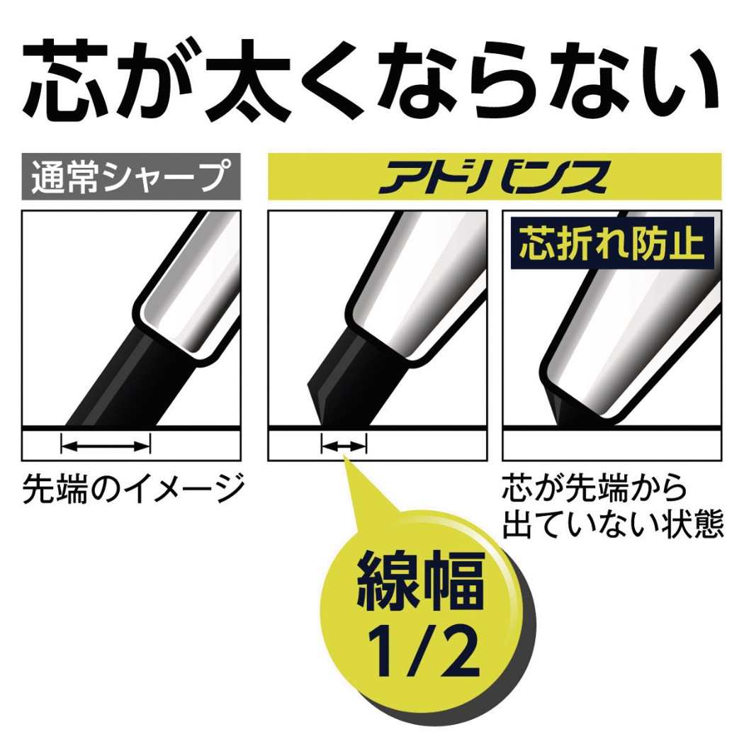三菱鉛筆 KURUTOGA クルトガシャープ 0.5mm シャーペン アドバンス スタンダードモデル 三菱鉛筆 新学期準備 機能性文具 筆記用具 中学生 高校生 大人 グッズ メール便可 シネマコレクション ホワイトデー