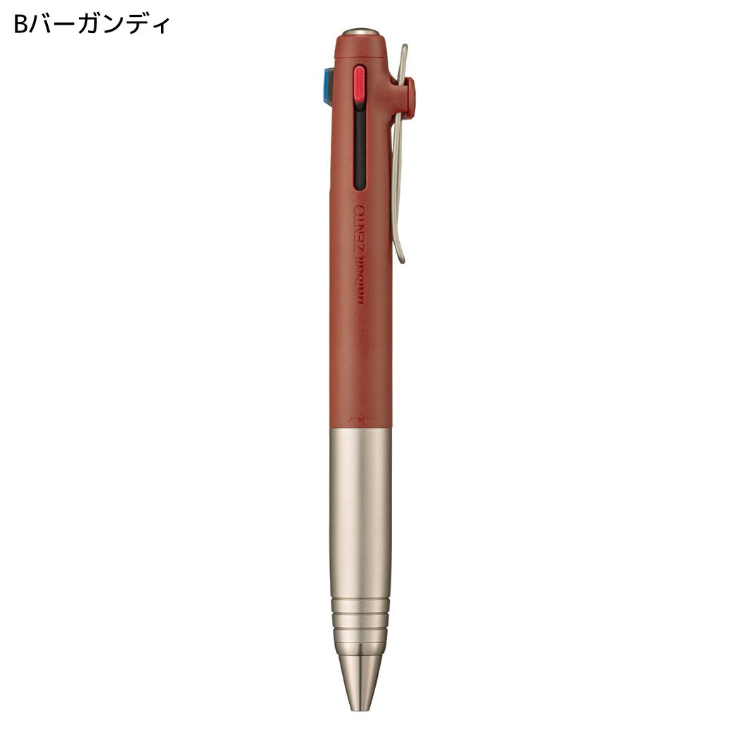 黒赤青3色ボールペン uniball ZENTO 3 0.5mm ユニボール ゼント 3色ボールペン フローモデル Bバーガンディ 三菱鉛筆