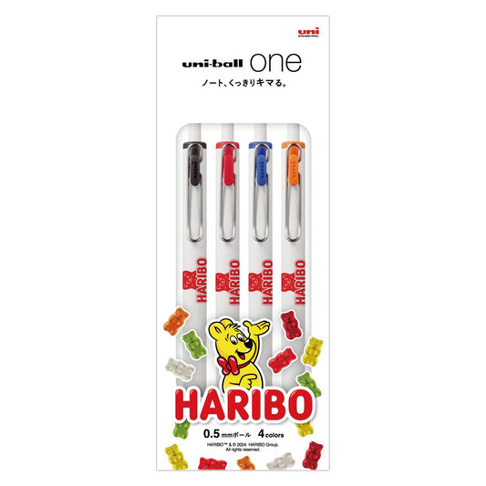 HARIBO ハリボー ボールペン ユニボールワン 0.5mm 4色セット お菓子パッケージ 三菱鉛筆 新学期準備文具 事務用品 uni-ball ONE グッズ メール便可 シネマコレクション