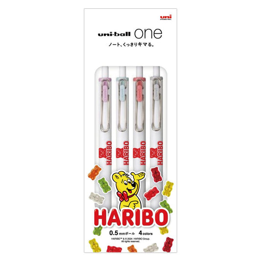 HARIBO ハリボー ボールペン ユニボールワン 0.5mm 4色セット お菓子パッケージ 三菱鉛筆 新学期準備文具 事務用品 uni-ball ONE グッズ メール便可 シネマコレクション