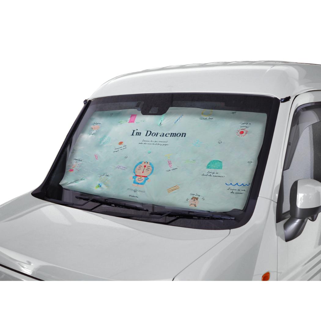 アイムドラえもん カー用品 3WAYカーシェード グリーン サンリオ 三金商事 MEIHO 車用サンシェード アニメキャラクター グッズ シネマコレクション