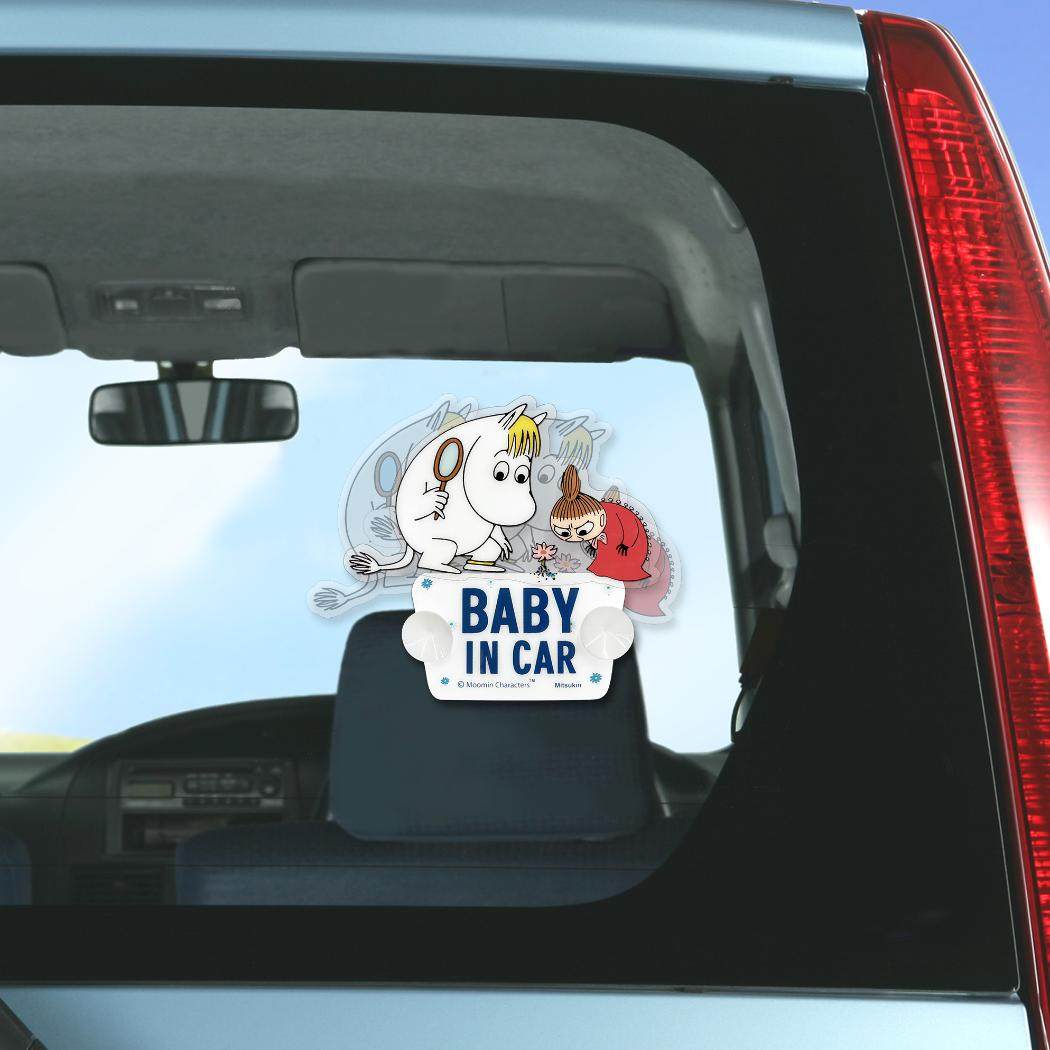 ムーミン カー用品 スイングセーフティサイン ムーミン＆リトルミイ みまもり BABY IN CAR 北欧 三金商事