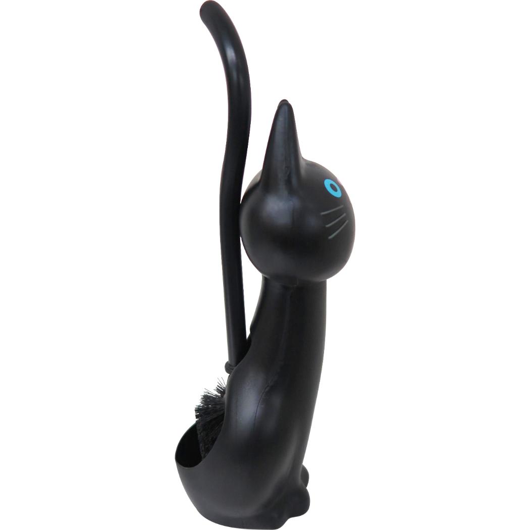 トイレ用品 ねこのトイレブラシ クロ ねこ 三金商事 MEIHO ブラシ付き かわいい グッズ シネマコレクション