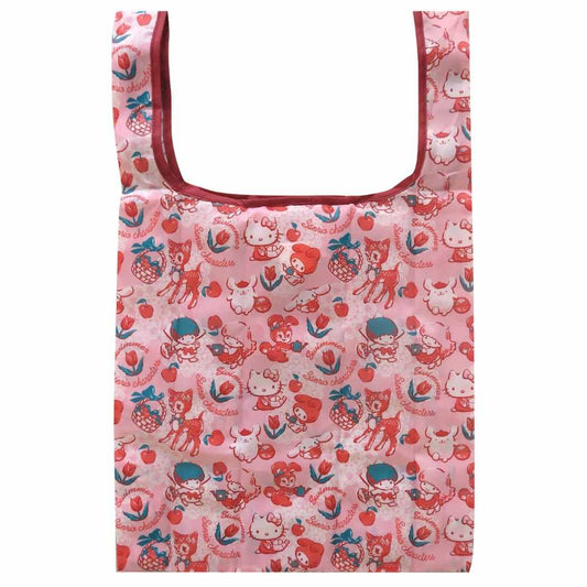 スイマーxサンリオキャラクターズ ショッピングバッグ 折り畳みエコバッグ ピンク SWIMMERxSANRIO 三金商事 お買い物かばん キャラクター グッズ メール便可 シネマコレクション