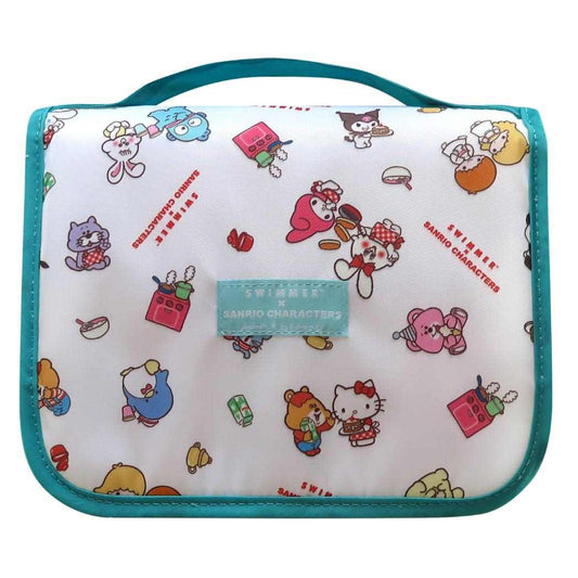 スイマーxサンリオキャラクターズ ハンギングポーチ トラベルポーチ ホワイト SWIMMERxSANRIO 三金商事 吊り下げポーチ 小物入れ 旅行 合宿 キャラクター グッズ メール便可 シネマコレクション