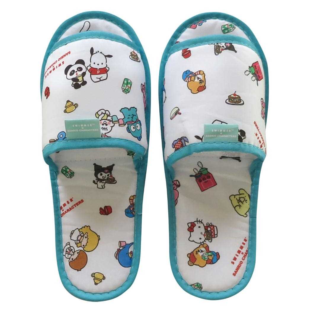 スイマーxサンリオキャラクターズ トラベルグッズ 携帯スリッパ ホワイト SWIMMERxSANRIO 三金商事 旅行用品 コンパクト キャラクター グッズ シネマコレクション