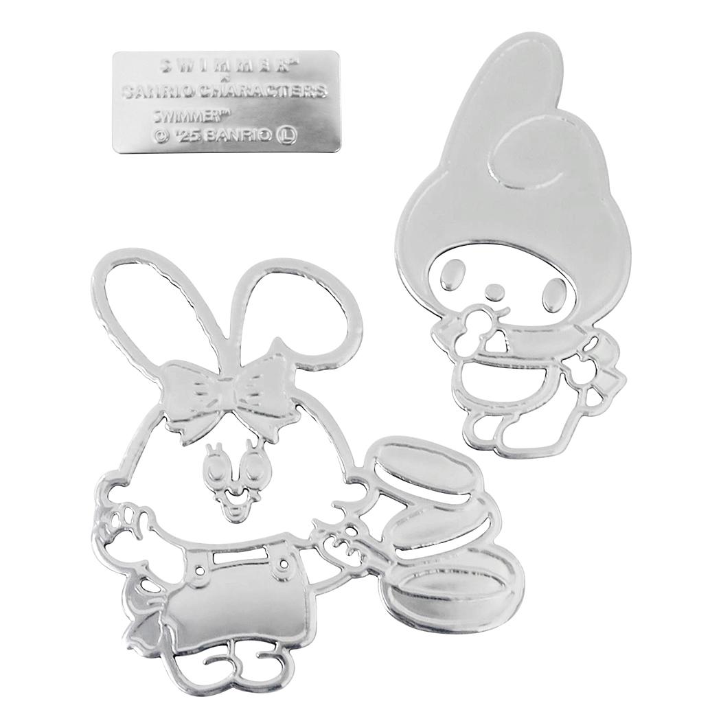 スイマーxサンリオキャラクターズ ビッグステッカー チャームステッカー マイメロディ SWIMMER 三金商事 MEIHO カー用品 キャラクター グッズ メール便可 シネマコレクション