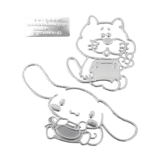 スイマーxサンリオキャラクターズ ビッグステッカー チャームステッカー シナモロール SWIMMER 三金商事 MEIHO カー用品 キャラクター グッズ メール便可 シネマコレクション