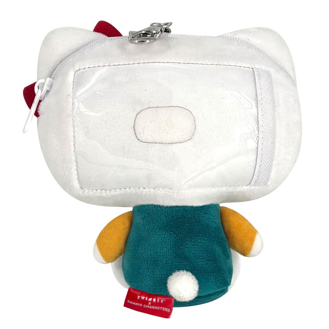 スイマーxサンリオキャラクターズ 定期入れ リール付き ぬいぐるみパスケース ハローキティ SWIMMER 三金商事