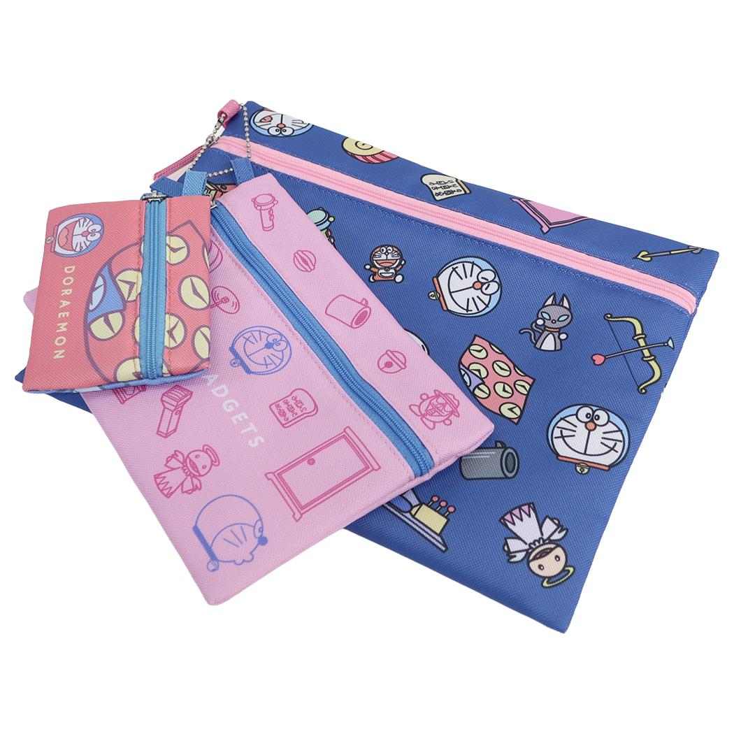 ドラえもん 平ポーチ大中小3点セット 3連ポーチ ひみつ道具 藤子F不二雄 マリモクラフト