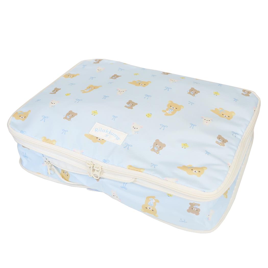 リラックマ 旅行ポーチ 圧縮トラベルポーチ リボンシリーズ BL サンエックス マリモクラフト