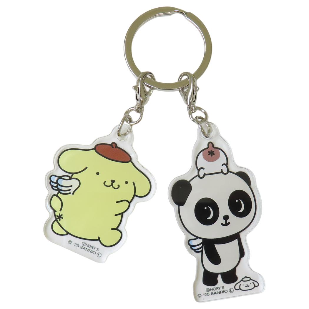 ボンボンドロップシール もじ ポムポムプリン1シートつき キーリング、サコッシュセット