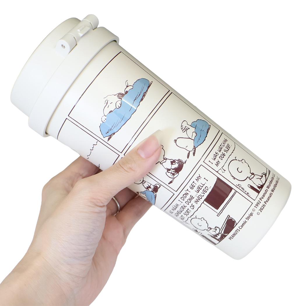 スヌーピー 保温保冷コップ ワンプッシュタンブラー 480ml コミック柄 ピーナッツ マリモクラフト