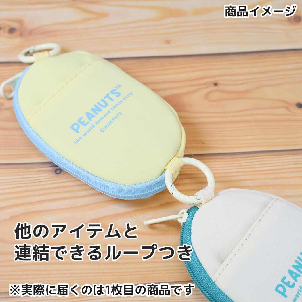 スヌーピー ミニポーチ 連結ハンディポーチ フェイクレザーワッペン ウッドストック ピーナッツ マリモクラフト