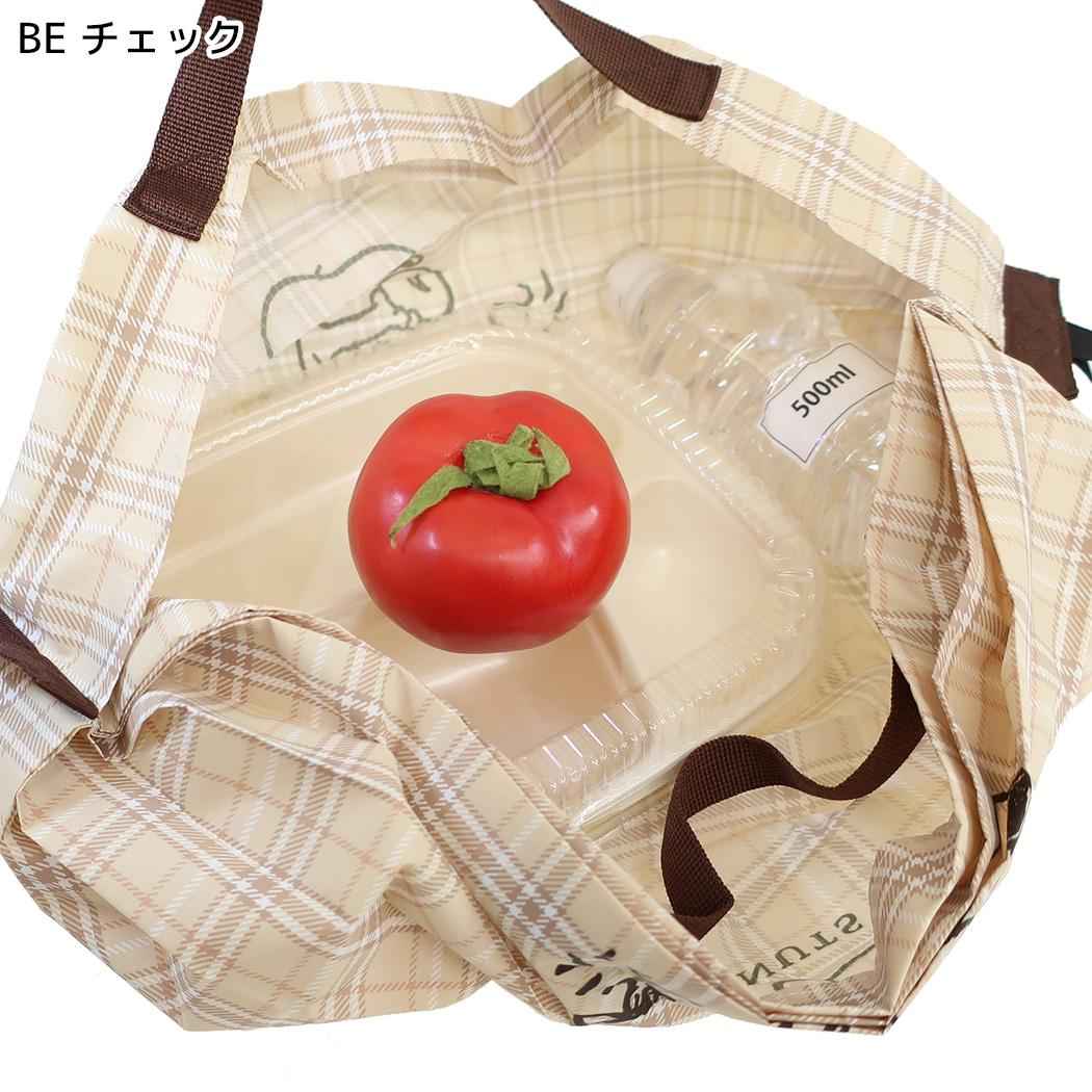 スヌーピー エコバッグ シュパットバッグ shupatto bag Sサイズ BE チェック ピーナッツ マリモクラフト