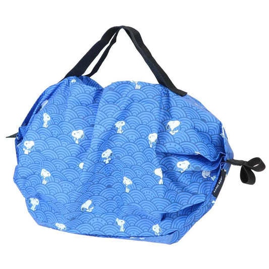 スヌーピー エコバッグ シュパットバッグ shupatto bag Sサイズ NV 青海波 ピーナッツ マリモクラフト
