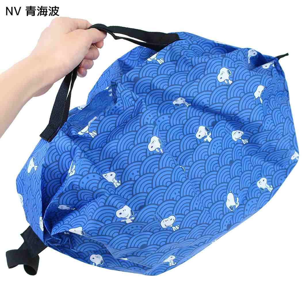 スヌーピー エコバッグ シュパットバッグ shupatto bag Sサイズ NV 青海波 ピーナッツ マリモクラフト