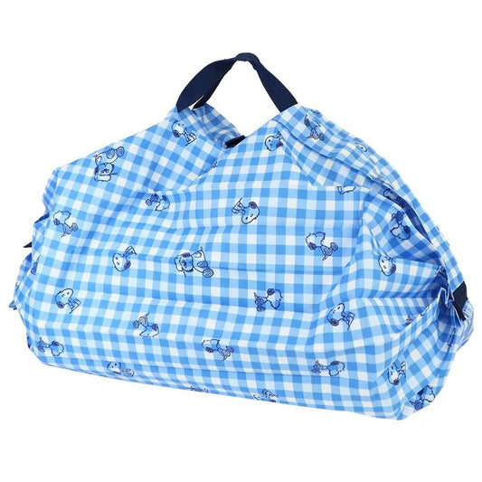 スヌーピー エコバッグ シュパットバッグ shupatto bag Mサイズ BL チェック ピーナッツ マリモクラフト