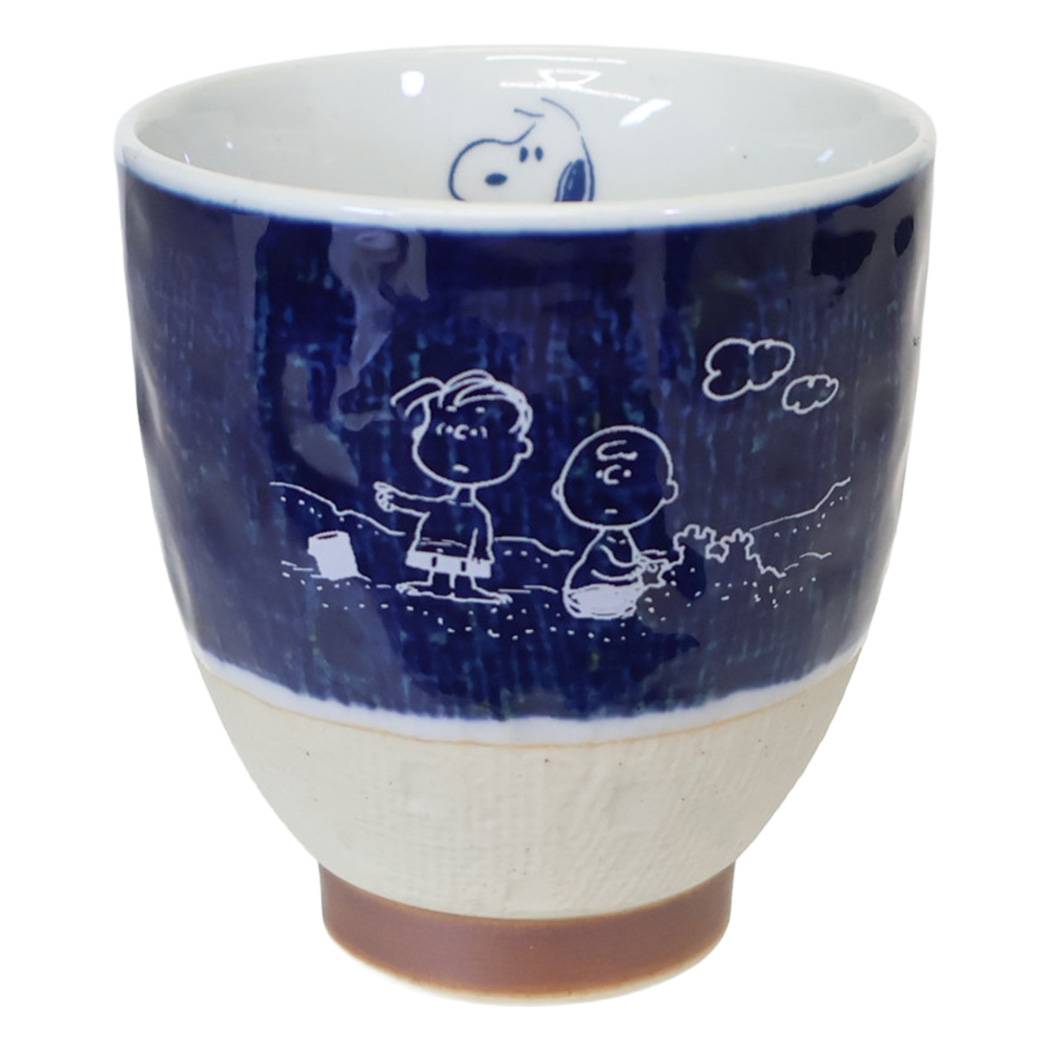 スヌーピー コップ 湯呑み 藍色 ピーナッツ マリモクラフト